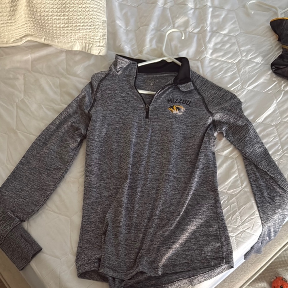 Mizzou Gray Quarter-Zip Pullover